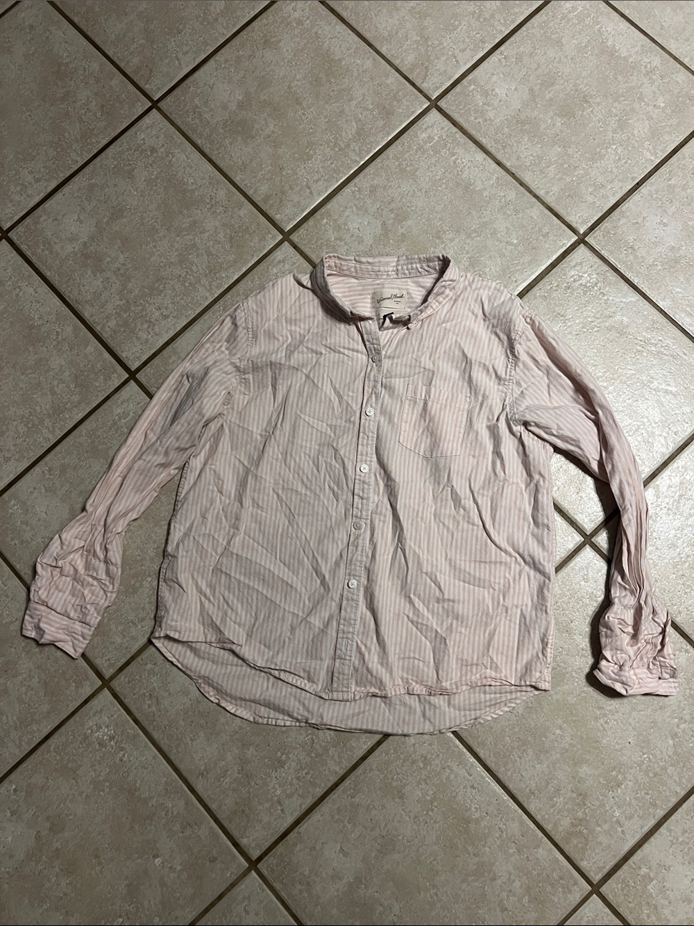 Universal Thread Pink and White Striped Camden Shirt